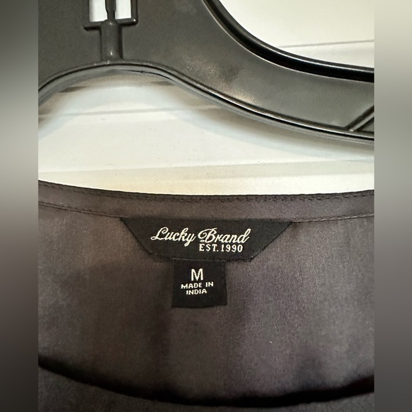 Lucky Brand 🍀 Grey Sheer Top Medium (❗️Free with another purchase❗️) - Picture 4 of 8